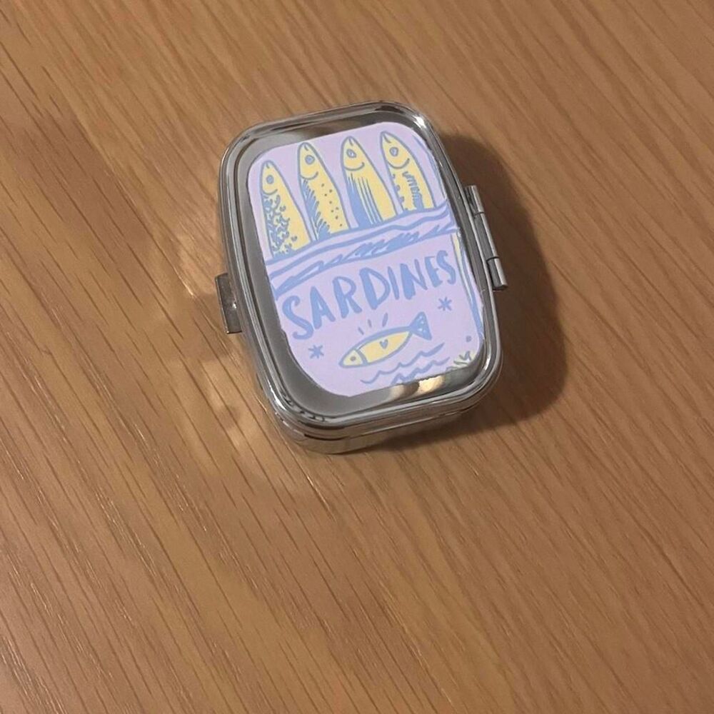 Vintage inspired Sardines tin pill box travel